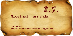 Micsinai Fernanda névjegykártya